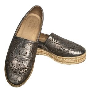 Womens naturalizer Thea Perforated Platform Espadrilles, Gunmetal, 8.5
